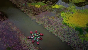 Éclatante Tam Coc à la fin du mois d’octobre