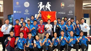 L'équipe vietnamienne aux Championnats du monde juniors 2025. Photo : VNA