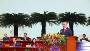 Le secrétaire général du Parti, Tô Lâm, s’exprime lors du 18e Congrès du Comité du Parti de Hanoi, le 16 octobre. Photo : VNA
