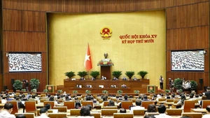 Panorama d'une séance dans le cadre de la 10e session de l'Assemblée nationale. Photo : VNA.