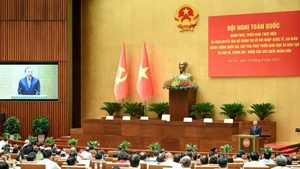 Conférence nationale consacrée à l'appréhension approfondie et à la mise en œuvre de quatre Résolutions du Comité central. Photo : Duy Linh.