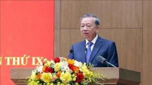Le secrétaire général du Parti, To Lam, s'exprime lors de l'événement, à Hanoi, le 4 août. Photo : VNA.