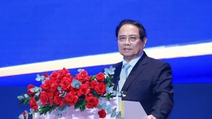 Le Premier ministre Pham Minh Chinh lors de la réunion. Photo : VNA.