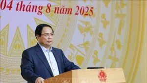 Le Premier ministre Pham Minh Chinh s'exprime lors de la deuxième réunion du Comité directeur national sur le développement de l'industrie des semi-conducteurs. Photo: VNA