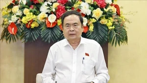 Le président de l'Assemblée nationale Tran Thanh Man s'exprime lors de la clôture de la 47e réunion du Comité permanent de l'Assemblée nationale. Photo : VNA.
