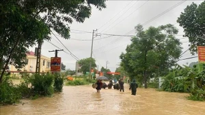 La commune de Van Nham, province de Lang Son, est inondée en raison de la circulation de la tempête Matmo. Photo : VNA.