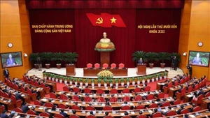 Vue du 14e plénum du 13e Comité central du Parti communiste du Vietnam (PCV). Photo : VNA