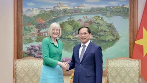 Le vice-Premier ministre et ministre des Affaires étrangères du Vietnam, Bui Thanh Son, et l’ambassadrice d’Australie, Gillian Bird. Photo : VNA.