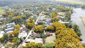 Le village écologique Huong Tra (quartier de Huong Tra) vu d'en haut. Photo : NDEL.