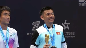Le joueur vietnamien de pickleball Ly Hoang Nam remporte son premier titre professionnel en simple messieurs sur le PPA Tour Asia lors de l’Open de Hangzhou 2025. Photo : PPA Tour Asia.