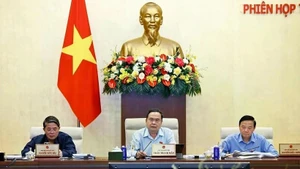 Le président de l'Assemblée nationale Tran Thanh Man préside la 46e réunion du Comité permanent. Photo : VNA.