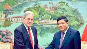 Le vice-Premier ministre Nguyen Chi Dung (droite) et Winston Peters, ministre néo-zélandais des Affaires étrangères (AE). Photo : VGP.