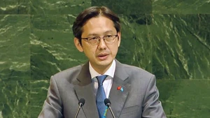 L'ambassadeur Do Hung Viet, chef de la Mission permanente du Vietnam auprès de l’ONU, s'exprime lors de la session. Photo : VNA.