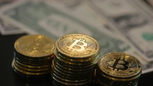Logo du Bitcoin. Photo : bloomberg.