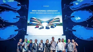 VinFast renforce son réseau de motos électriques en Indonésie. Photo : Bnews.