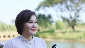 Pham Thi Minh Huong, femme d'affaires vietnamienne au Laos, membre du Comité permanent de l'Union générale des Vietnamiens au Laos et vice-présidente de l'Association des entrepreneurs vietnamiens à l'étranger. Photo : VNA.