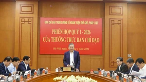 Le secrétaire général To Lam lors de la réunion. Photo : VNA.