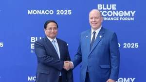 Le Prince Albert II de Monaco (à droite) et le Premier ministre Pham Minh Chinh, Photo : VGP.