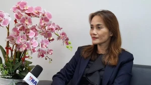 Nguyen Thi Thanh Van, vice-présidente de l’Association des entreprises vietnamiennes en Malaisie, répond à un entretien de la VNA. Photo: VNA