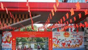 Bureau de vote n°1 du quartier de Tay Ho, à Hanoï. Photo: VNA