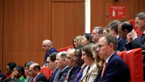 Délégués internationaux lors du XIVe Congrès national du Parti communiste du Vietnam.