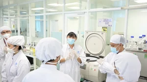 Des experts travaillent au laboratoire de cellules souches de l'Université des sciences, rattachée à l'Université nationale du Vietnam, à Hô Chi Minh-Ville. (Photo : sggp.org.vn)