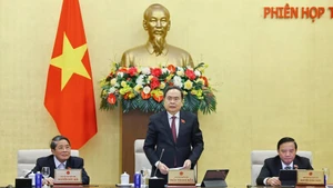 Le président de l’Assemblée nationale, Tran Thanh Man, s'exprime à l'ouverture de la 54ᵉ réunion du Comité permanent de l’Assemblée nationale. Photo : VNA.