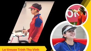 La tireuse Trinh Thu Vinh. Photo: VNA