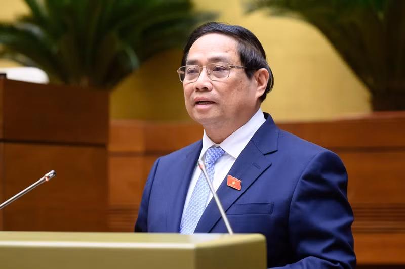 Le Premier ministre Pham Minh Chinh lors de la séance inaugurale de la 9e session de la 15e Assemblée nationale, à Hanoï, le 5 mai. Photo : Quochoi.