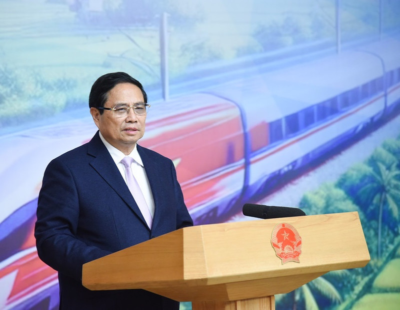 Le Premier ministre Pham Minh Chinh prend la parole lors de l'événement. Photo : VGP.