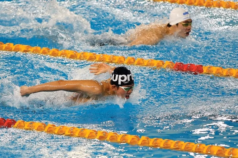 Épreuve de papillon au Championnat national de natation en petit bassin (25m) 2025 disputé en mars dernier dans la ville de Huê (Centre). Photo : CTV/CVN.