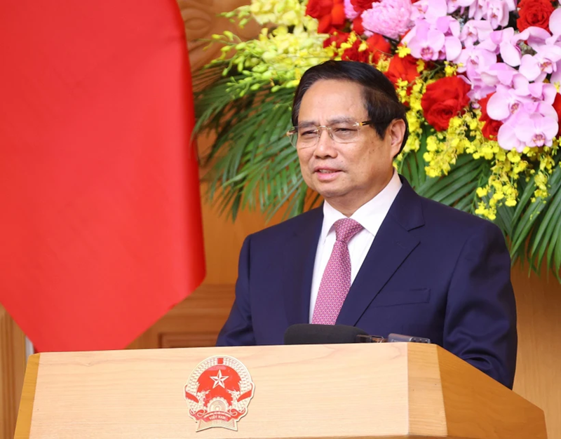 Le Premier ministre Pham Minh Chính, chef du Comité de pilotage du gouvernement chargé du bilan de la mise en œuvre de la résolution n°18-NQ/TW du XIIe Comité central du Parti. Photo : VNA.
