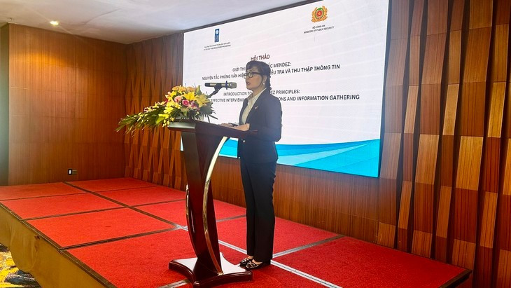 Colonel Nguyên Thi Thanh Huong, cheffe du service des droits humains du ministère de la Sécurité publique. Photo : Comité d’organisation