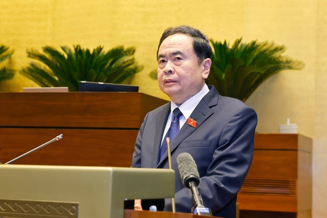 Le président de l’Assemblée nationale Tran Thanh Man a présidé la conférence. Photo : VNA