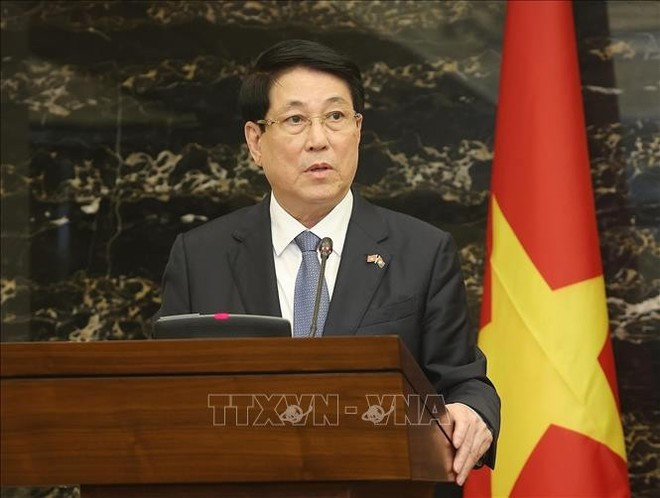 Le président Luong Cuong lors de l'événement. Photo : VNA. Le président Luong Cuong lors de l'événement. Photo : VNA.