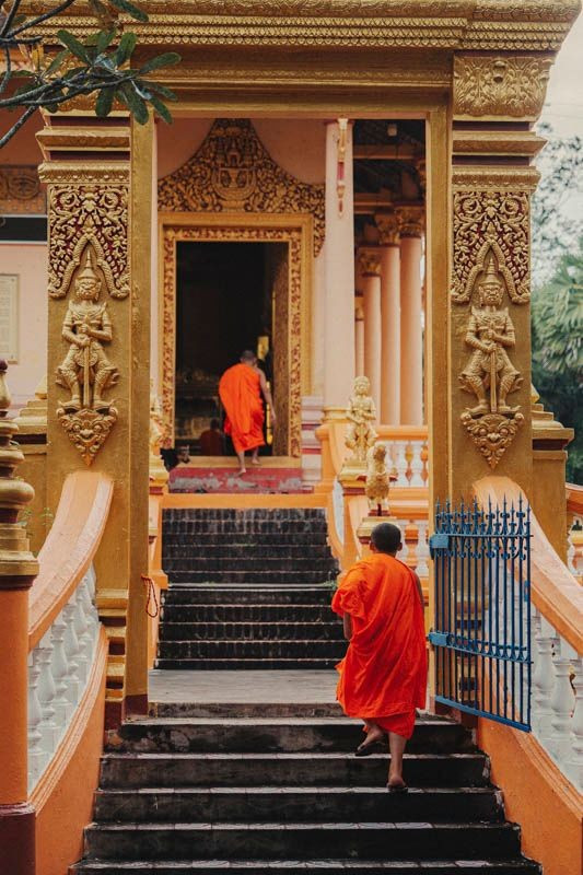 Jeunes moines à la pagode de Som Rong à Soc Trang. Photo : Chris Schalkx