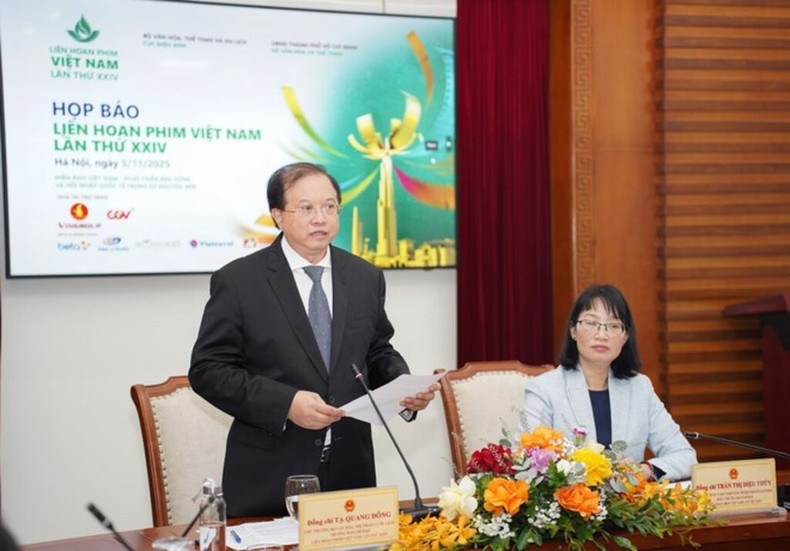 Selon le vice-ministre vietnamien de la Culture, des Sports et du Tourisme, Ta Quang Dong, le 24e Festival international du film vietnamien contribuera au développement global et durable du pays. Photo : VNA