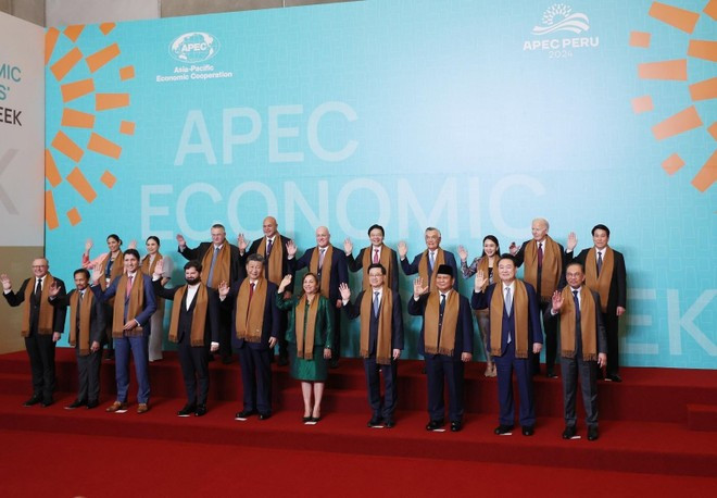 Le président Luong Cuong et les dirigeants assistent au 31e sommet de l'APEC à Lima, au Pérou. Photo : VNA. Le président Luong Cuong et les dirigeants assistent au 31e sommet de l'APEC à Lima, au Pérou. Photo : VNA.