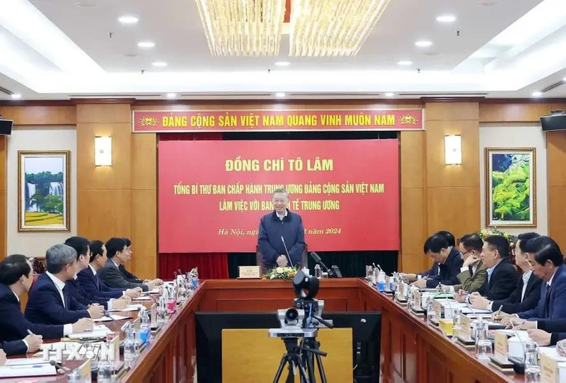 Le secrétaire général du Parti communiste du Vietnam To Lam prend la parole. Photo : VNA.