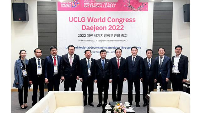 La délégation de la province de Binh Duong dans la ville de Daejeon. Photo : Journal Binhduong.