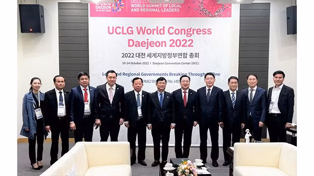 La délégation de la province de Binh Duong dans la ville de Daejeon. Photo : Journal Binhduong.