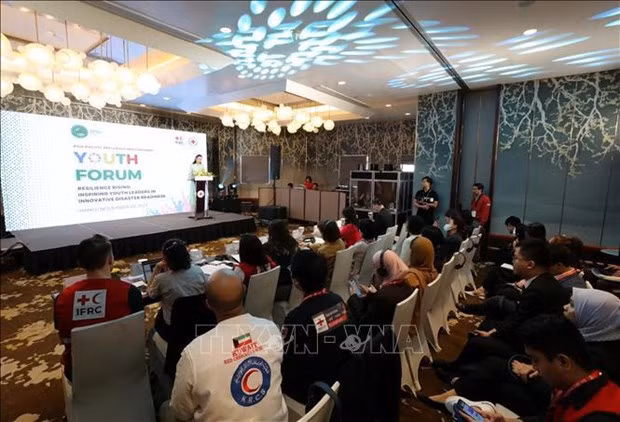 Vue du 4e Forum de la jeunesse Asie-Pacifique de la Croix-Rouge et du Croissant-Rouge, à Hanoi, le 20 novembre. Photo : VNA.