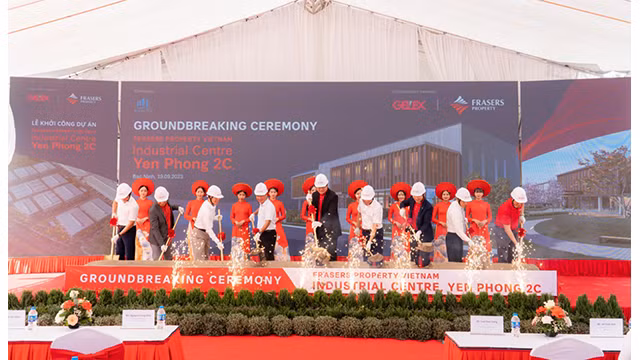 La mise en chantier du projet du Centre Industriel YP2C a eu lieu le 19 septembre à Bac Ninh. Photo : thoibaotaichinhvietnam.vn