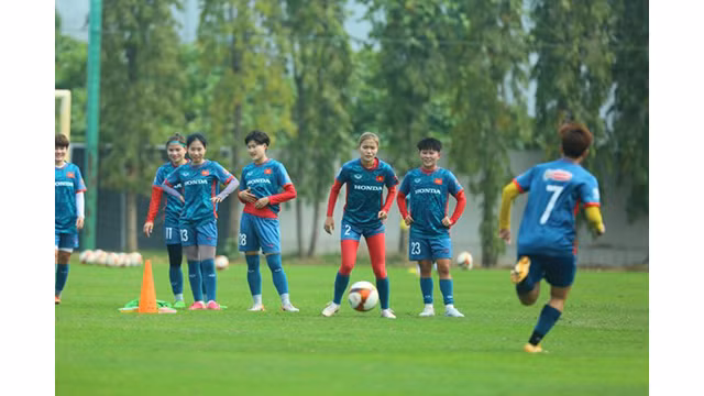 L'équipe vietnamienne de football féminin participera aux qualifications olympiques féminines 2024 au Népal et disputera deux matches contre l’équipe du pays hôte les 5 et 8 avril. Photo : VFF.