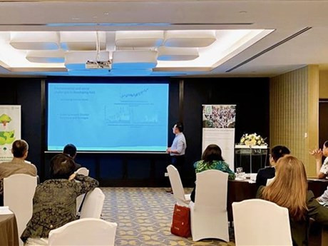 Vue du séminaire sur la transition verte et inclusive vers le développement durable dans les pays en développement, à Hô Chi Minh-Ville, le 25 mars. Photo : VNA.