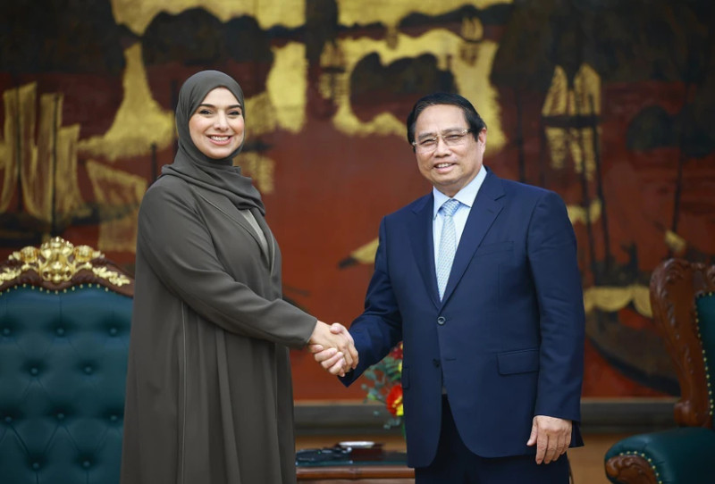 Le PM Pham Minh Chinh reçoit la ministre du Changement climatique et de l'Environnement des EAU, Amna bint Abdullah Al Dahak. Photo : VNA.