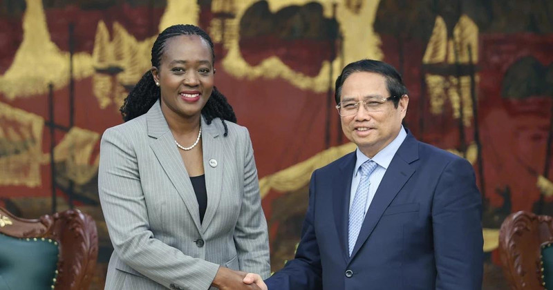 Le Premier ministre Pham Minh Chinh et le secrétaire d'État kényan à la Défense, Soipan Tuya. Photo : VNA.