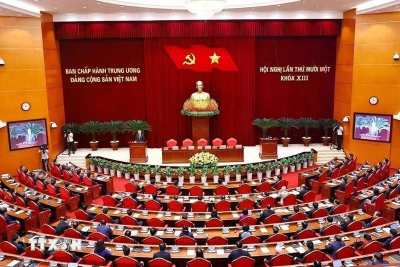 Vue du 11e Plénum du Comité central du Parti du XIIIe mandat, à Hanoi. Photo : VNA
