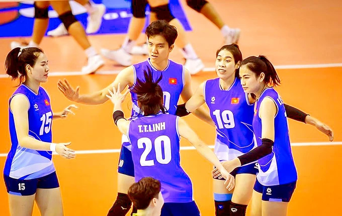 Les volleyeuses vietnamiennes participent au tournoi d’Asie du Sud-Est. Photo : thethao.sggp.org.vn