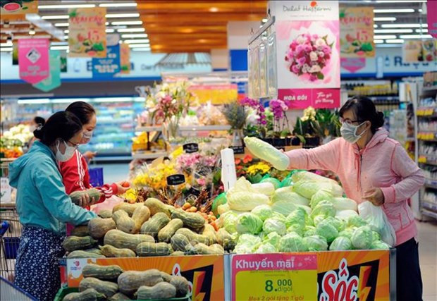 Dans un supermarché. Photo : VNA.